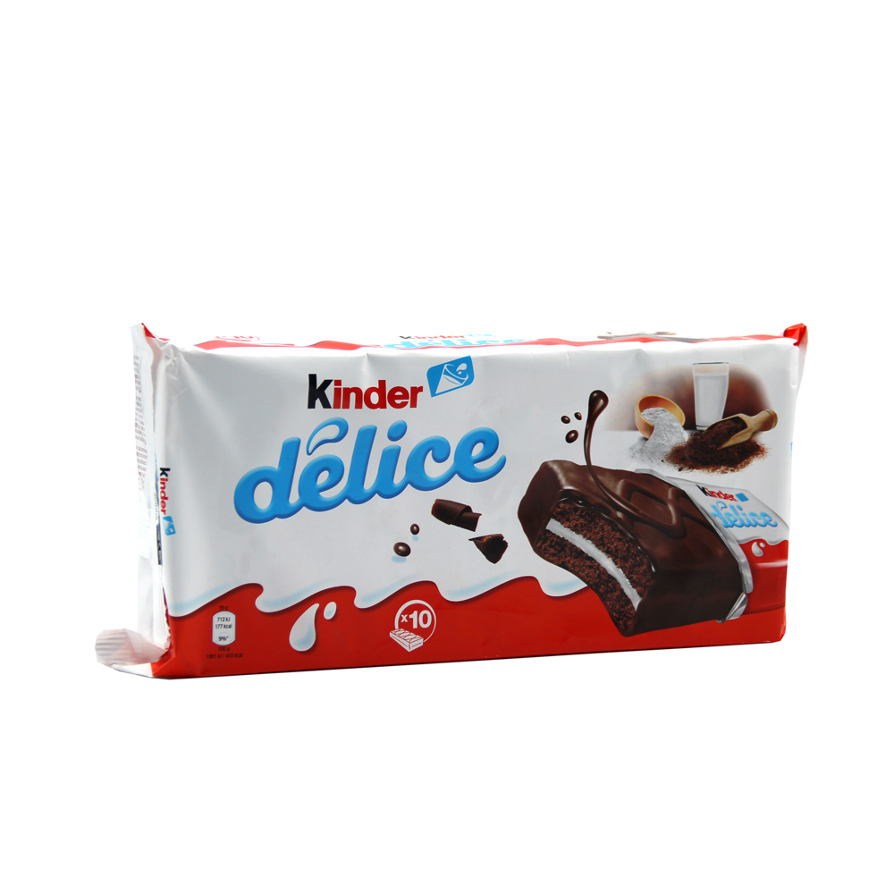 کیک شکلاتی دیلایس با مغز کرم شیری و روکش شکلاتی کیندر 390 gr طرح کریسمس - Image 1