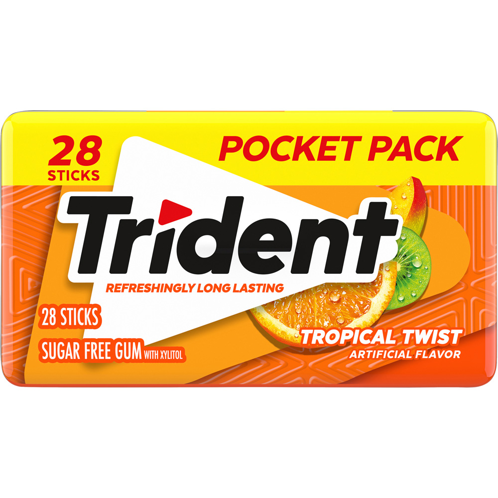 آدامس تریدنت امریکایی بدون قند 28 تایی با طعم پرتقال کیوی اصلی- Trident Original - Image 1